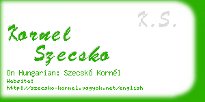 kornel szecsko business card
